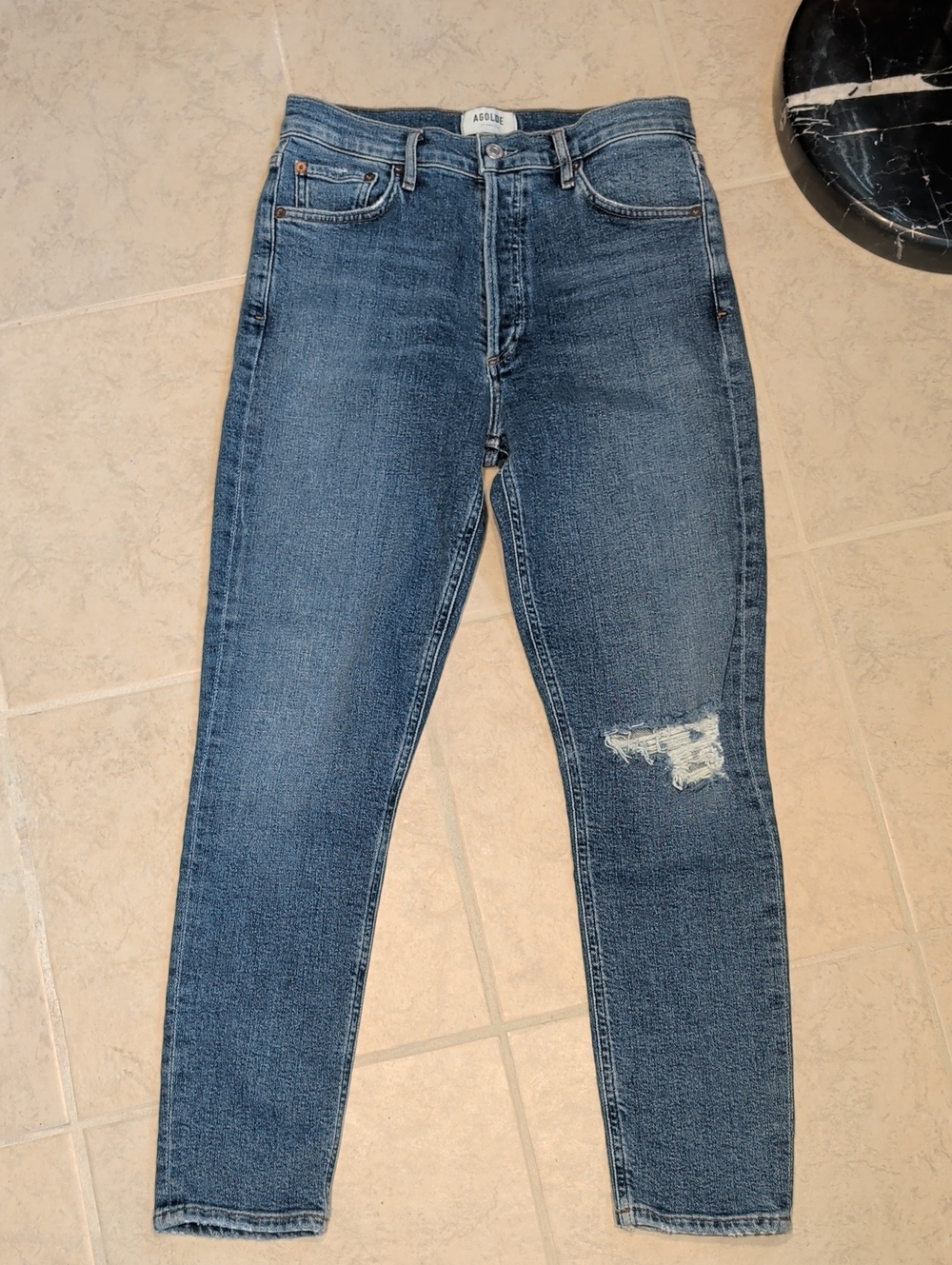 Agolde Nico High Rise Skinny Distressed Jean